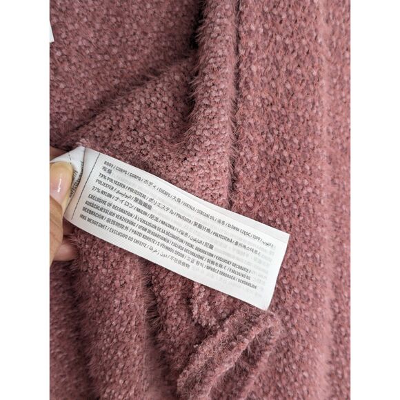 NWT Hollister Pink Chanelle Tie Cropped Sweater Sz L Soft Textured Knit Wrap Top - Picture 11 of 11